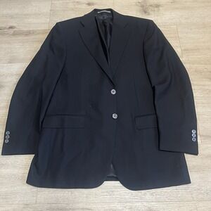Canali 1934 40R Black Full Canvas Wool Mens Blazer Sport‎ Coat Suit Jacket